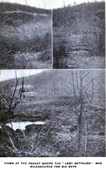 The area where the 'Lost Battalion' were engaged in 1918 (History of Company E, 308th Infantry)